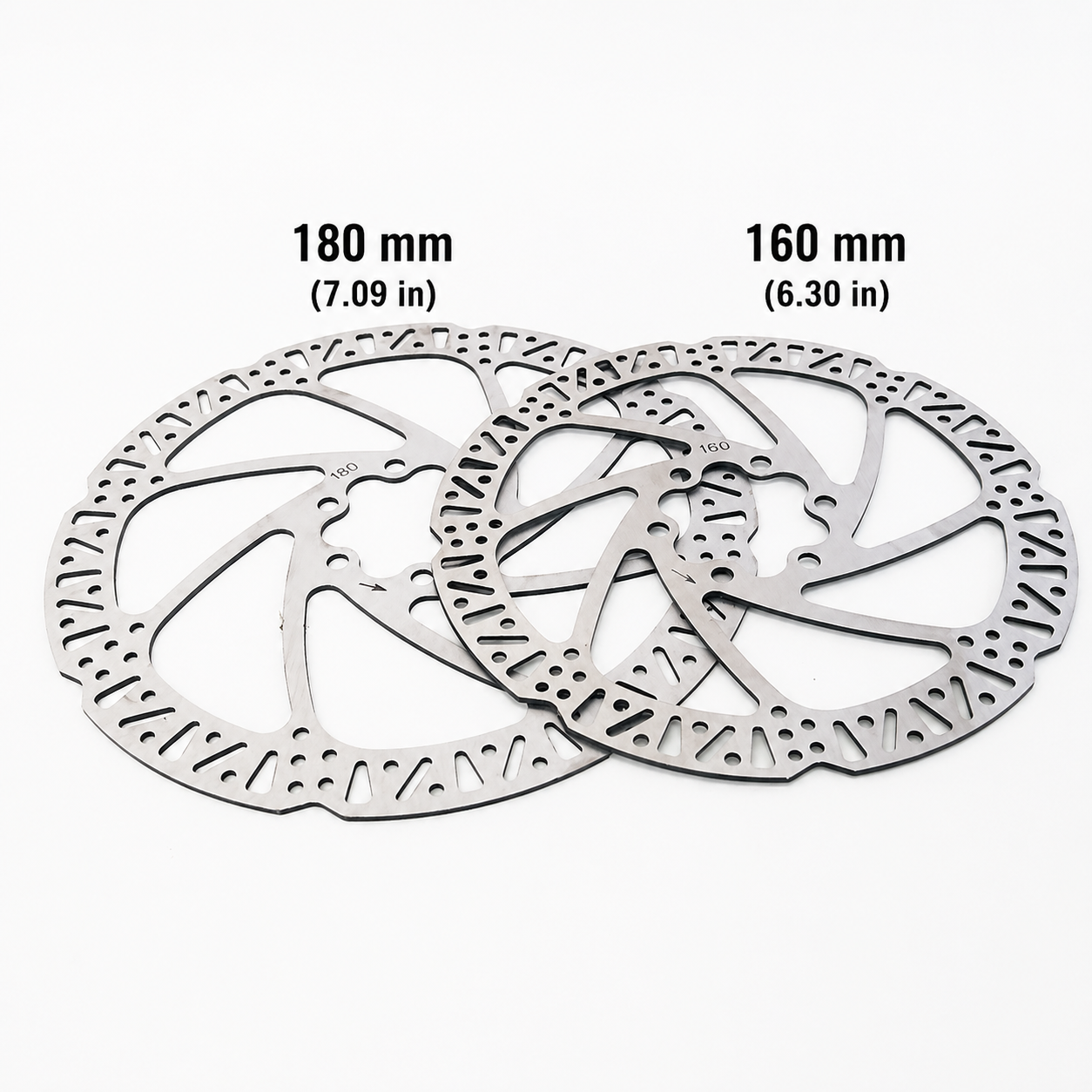 160mm / 180mm Bike Disc Brake Rotor – Stainless Steel MTB & E-Bike Brake Disc with Bolts | SurgeGlide