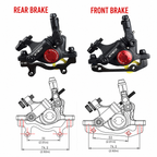 HB100 Hydraulic Disc Brake Caliper Set for E-Bike & MTB – Front Rear Brake Kit | SurgeGlide