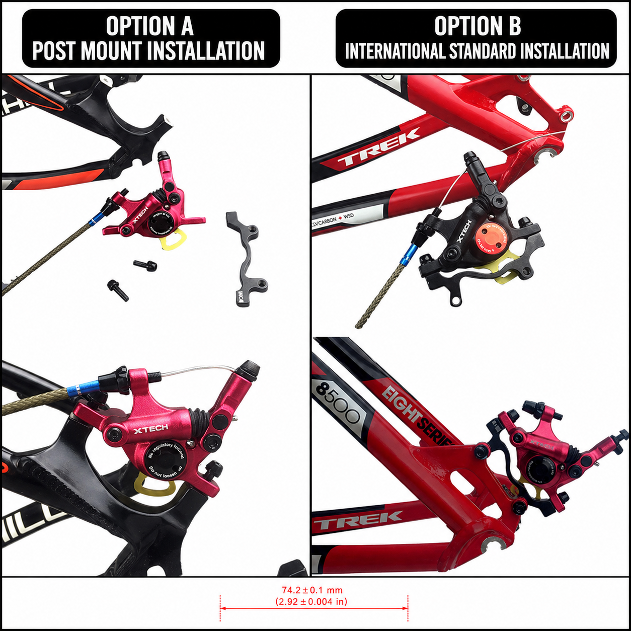 HB100 Hydraulic Disc Brake Caliper Set for E-Bike & MTB – Front Rear Brake Kit | SurgeGlide
