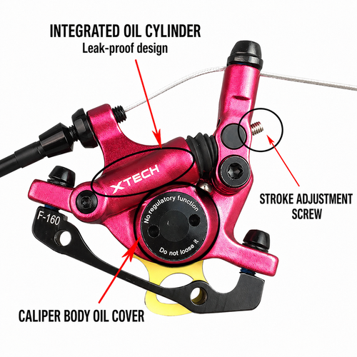 HB100 Hydraulic Disc Brake Caliper Set for E-Bike & MTB – Front Rear Brake Kit | SurgeGlide